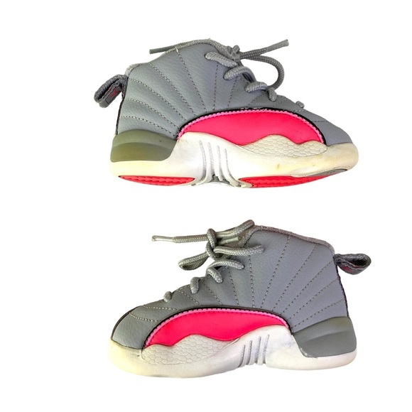 Nike Air Jordan 12 XII Retro Sneaker Pink Grey Toddler Baby Kid 6C 819666 060 - Picture 6 of 9
